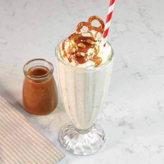 Salted caramel pretzel milkshake