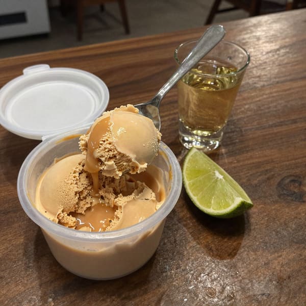 Agave dulce de leche tequila ice cream