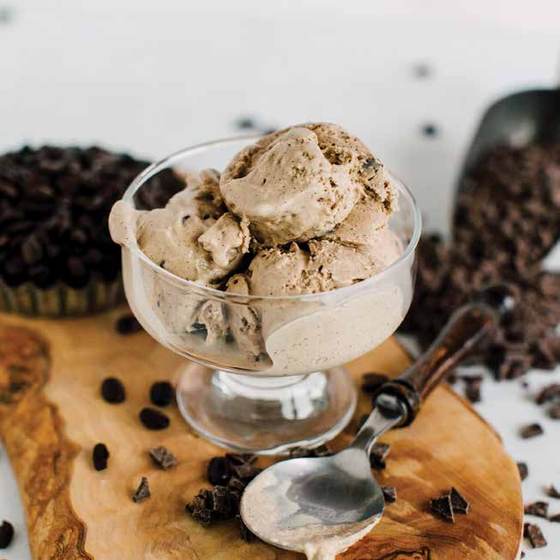 Dairy-free lite coffee chip ice cream