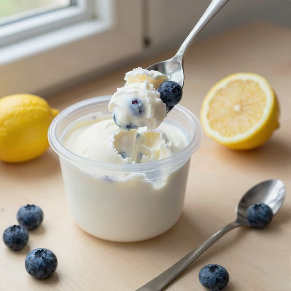 Lemon blueberry Greek yogurt ice cream