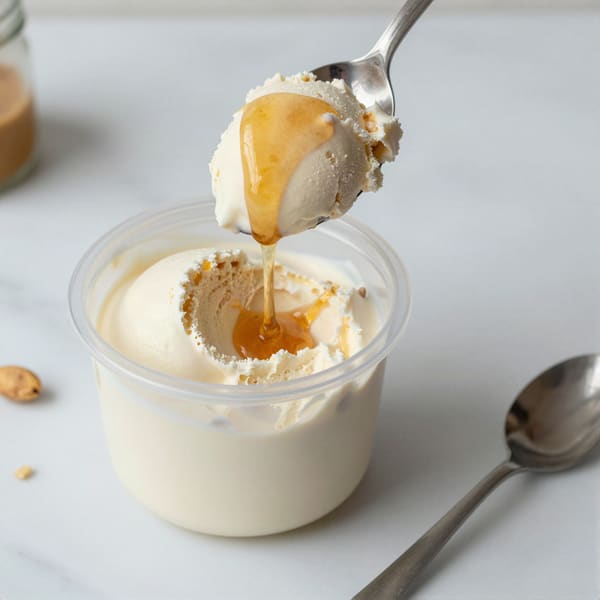 Peanut butter honey Greek yogurt ice cream